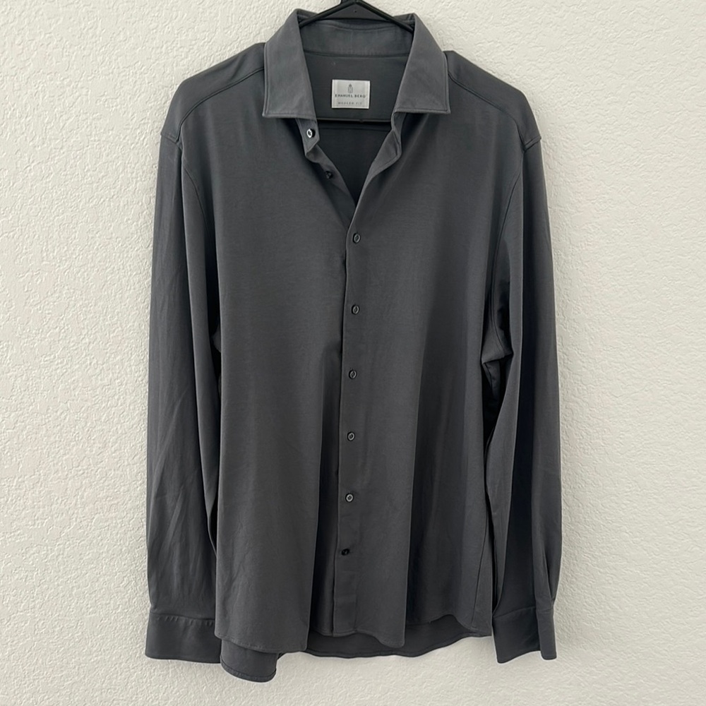 Emanuel Berg Men's Gray Button-Up Shirt